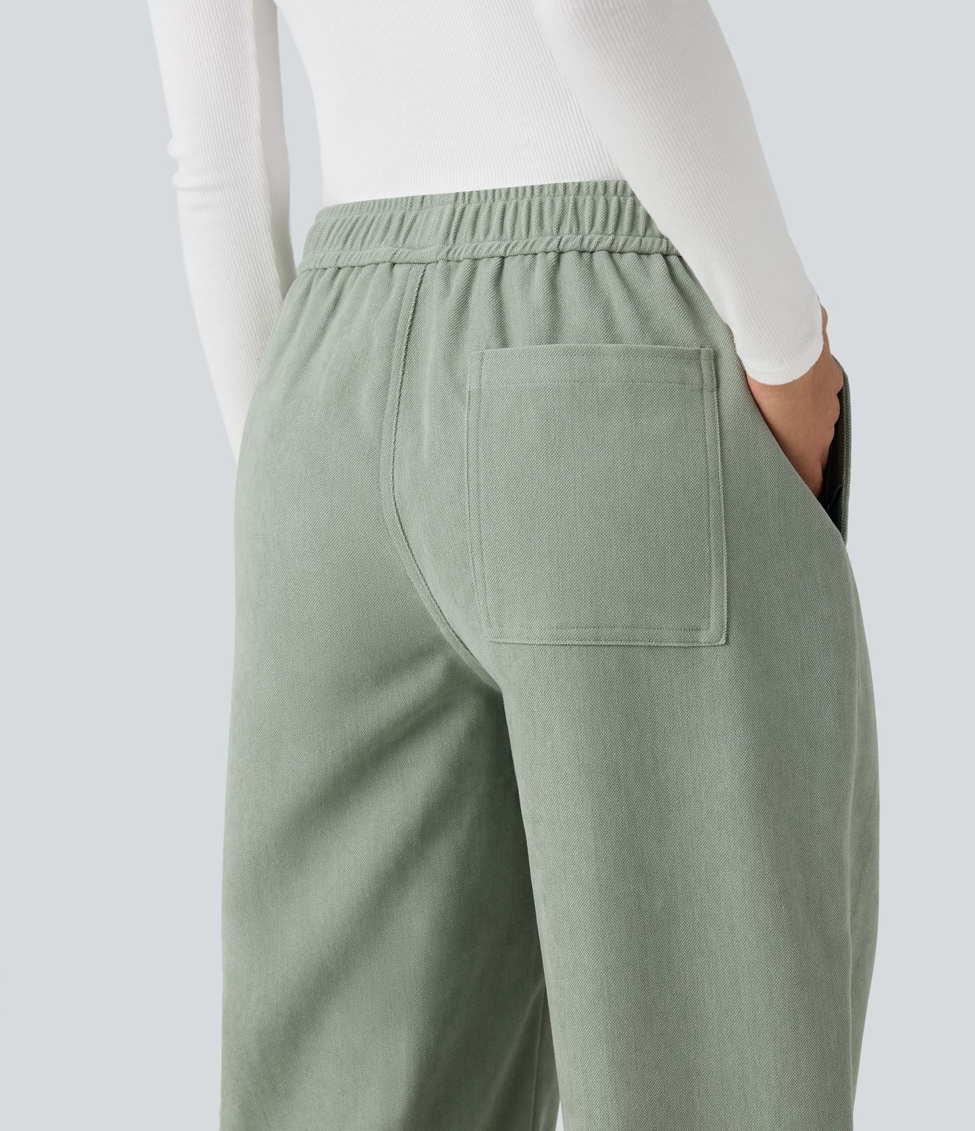 Pantalon taille mi-haute avec poches