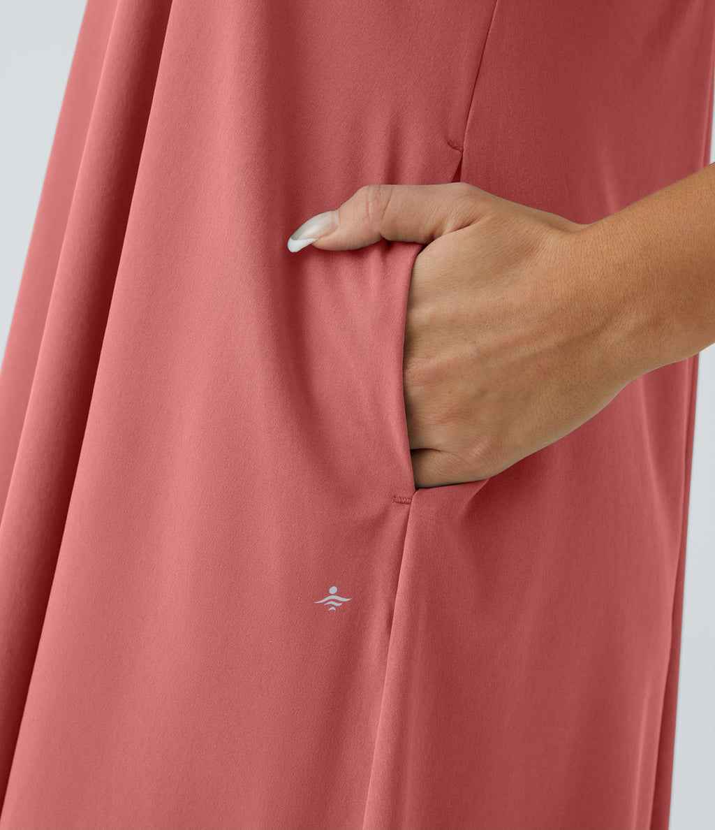 Robe décontractée mi-longue Breezeful™ dos nageur poche latérale fluide asymétrique séchage rapide A-C