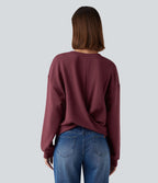 Sweat-shirt décontracté SpacerTek™ col rond, manches longues avec twist dans le dos