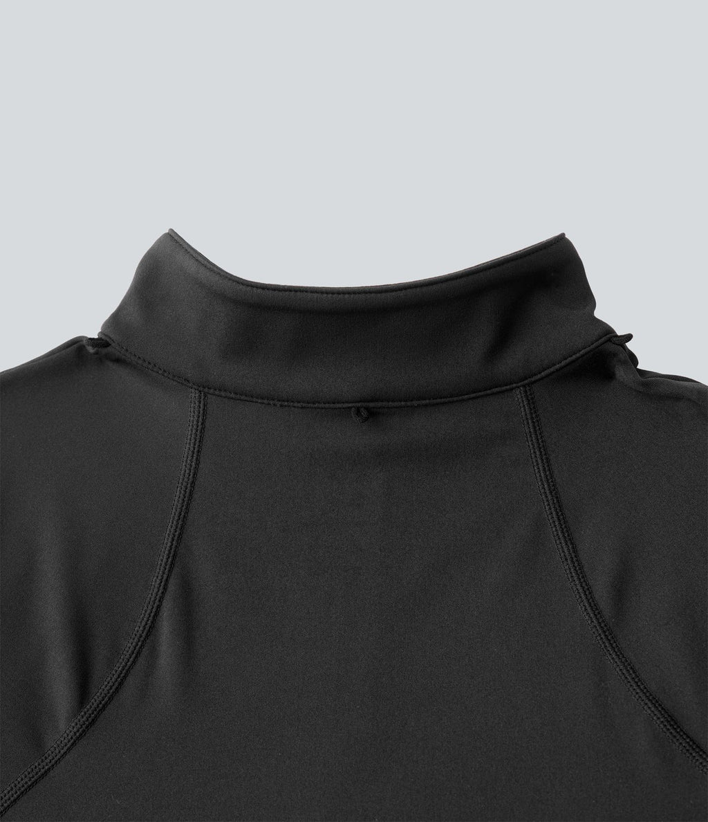 PuffFlex Manteau doudoune 3-en-1 court casual à col montant et veste à ourlet arrondi avec passants pouces et poche