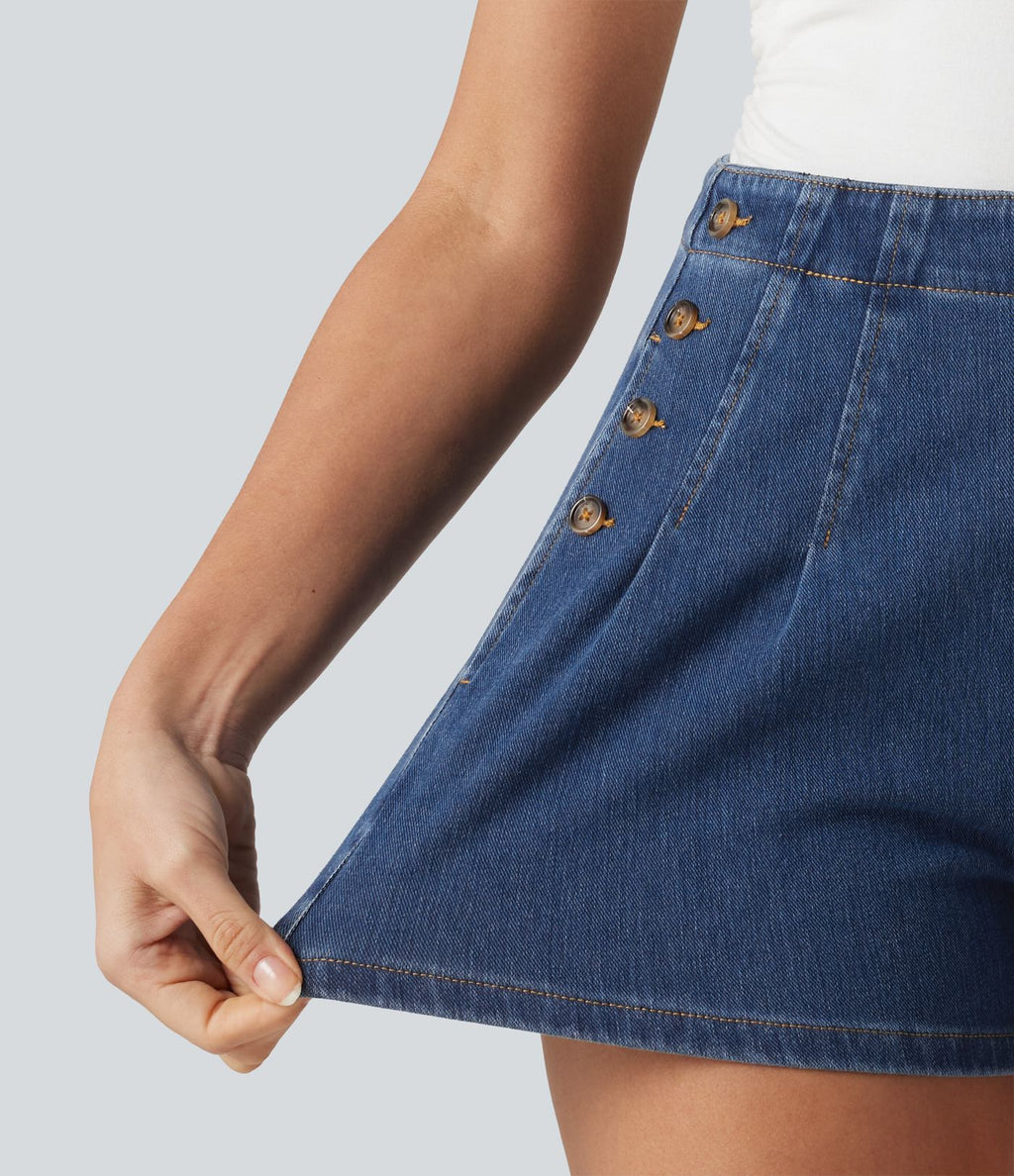 Halara Flex™ Short en denim taille haute 7,5 cm avec poches