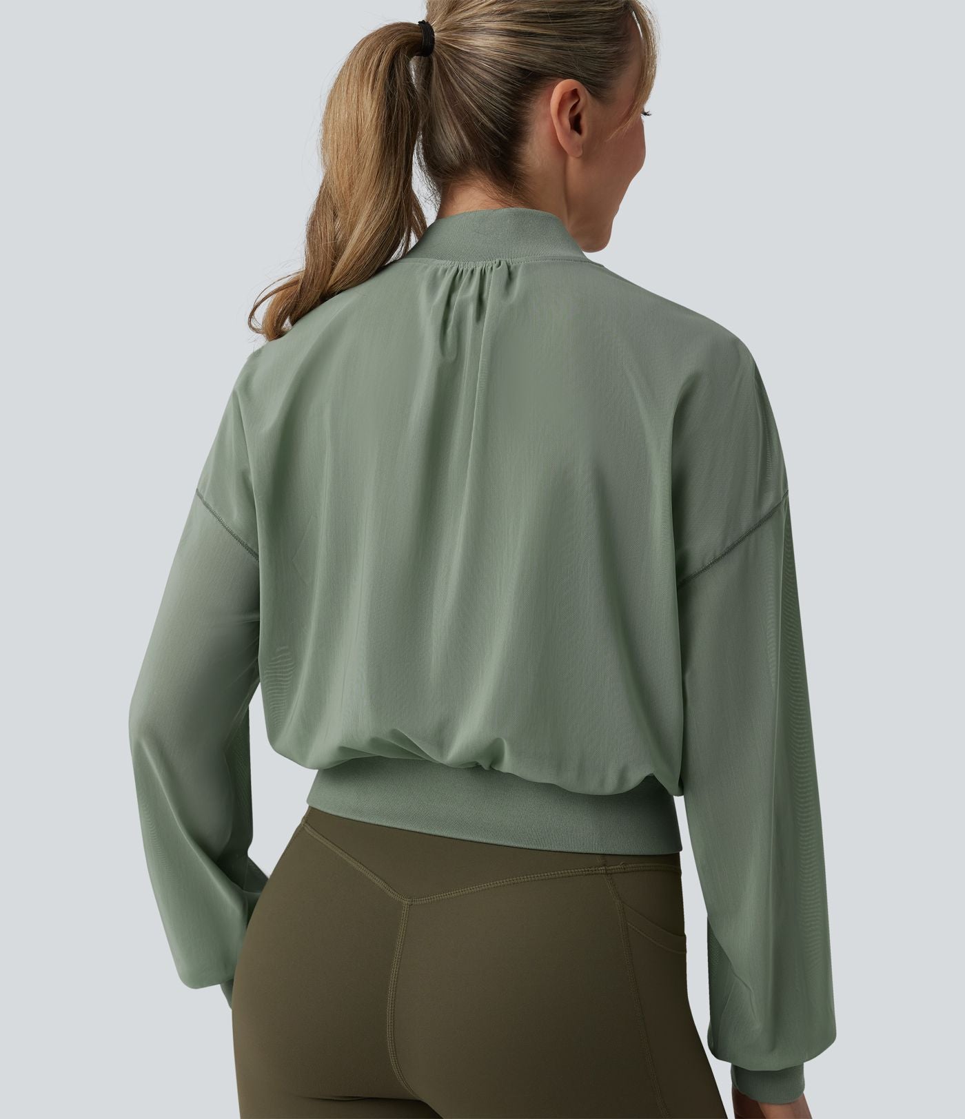 Veste bomber yoga mesh manches longues