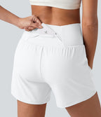 Short de yoga SoftlyZero™ Airy croisé taille haute 2-en-1 effet frais InstantCool 12,5 cm avec poches
