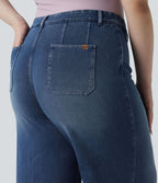 Halara Flex™ Jean large casual grande taille taille haute ventre plat avec poches