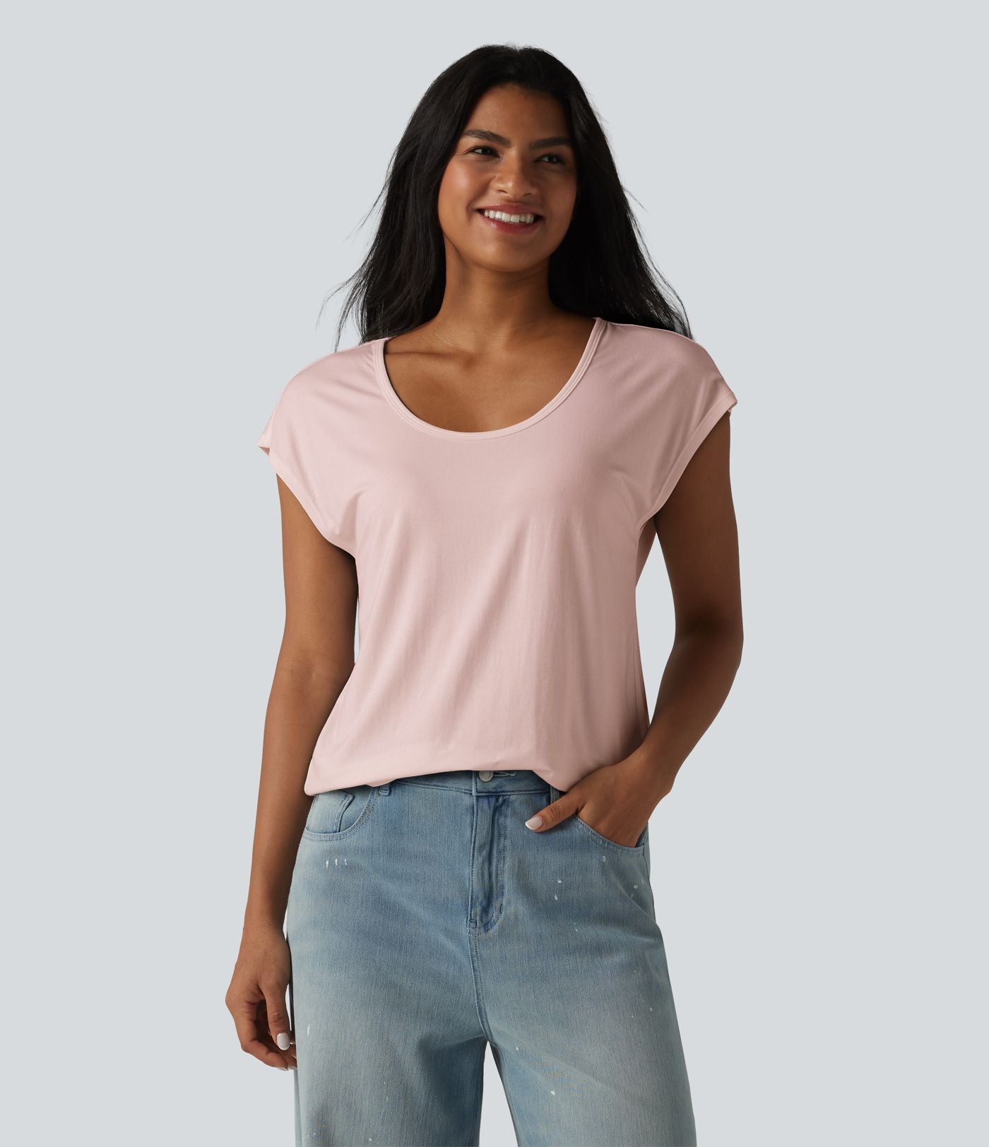 T-shirt col U manches courtes