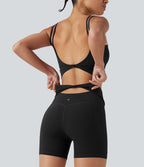 Short biker de yoga Halara UltraSculpt™ taille haute avec détail torsadé au dos, poches, 12,5 cm