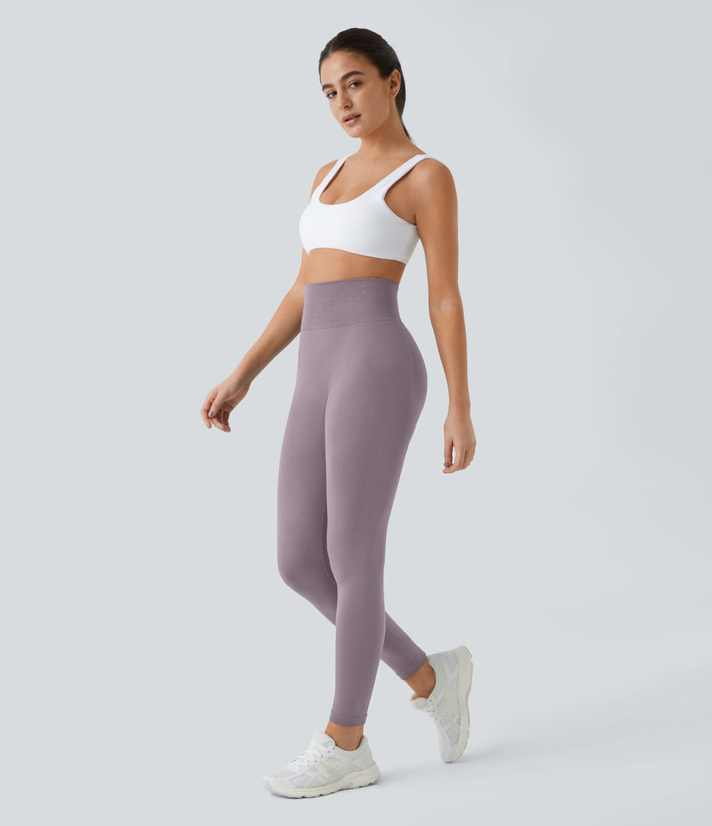 Legging taille haute froncé uni sans couture OneForm Seamless Flow