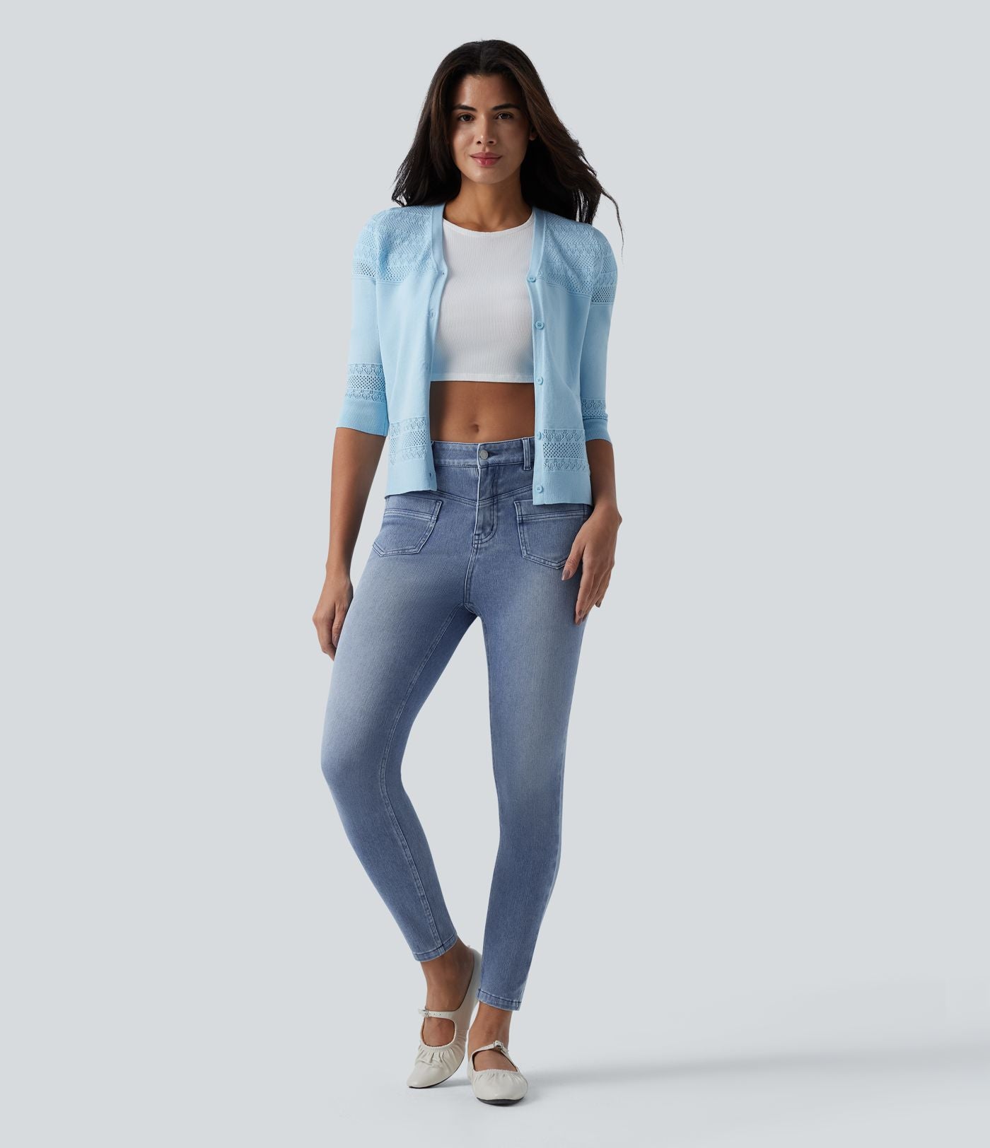 Jean Halara Flex™ skinny décontracté taille mi-haute avec poches