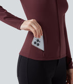 Veste de travail à décolleté en V, manches longues et zip avec poches SoftlyZero™
