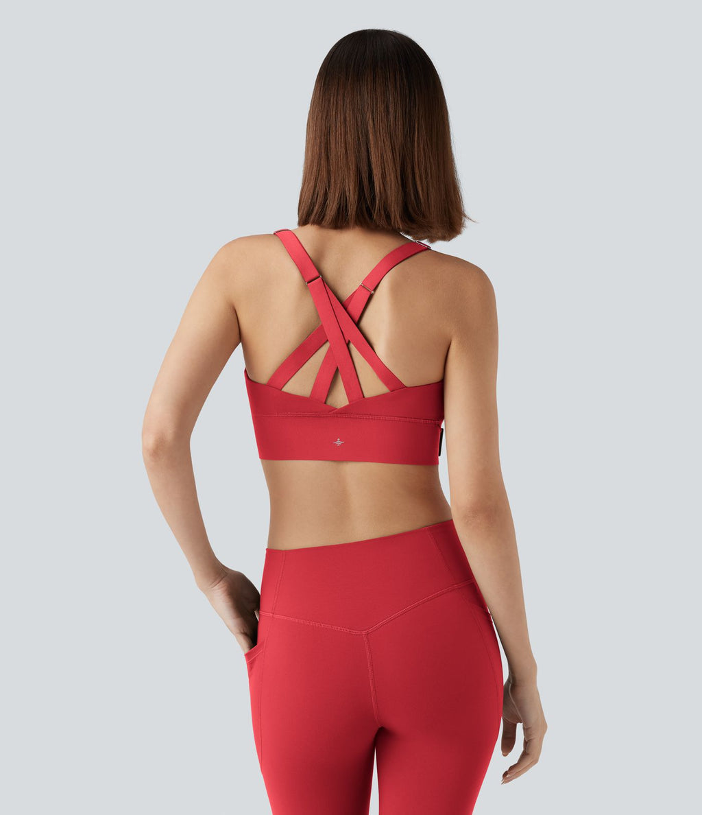 Brassière de sport course SpeedWave™ soutien intermédiaire push-up zip boucle réglable séchage rapide bonnets A-C