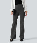 Halara Flex™ Pantalon tailleur évasé pied-de-poule taille haute avec poches