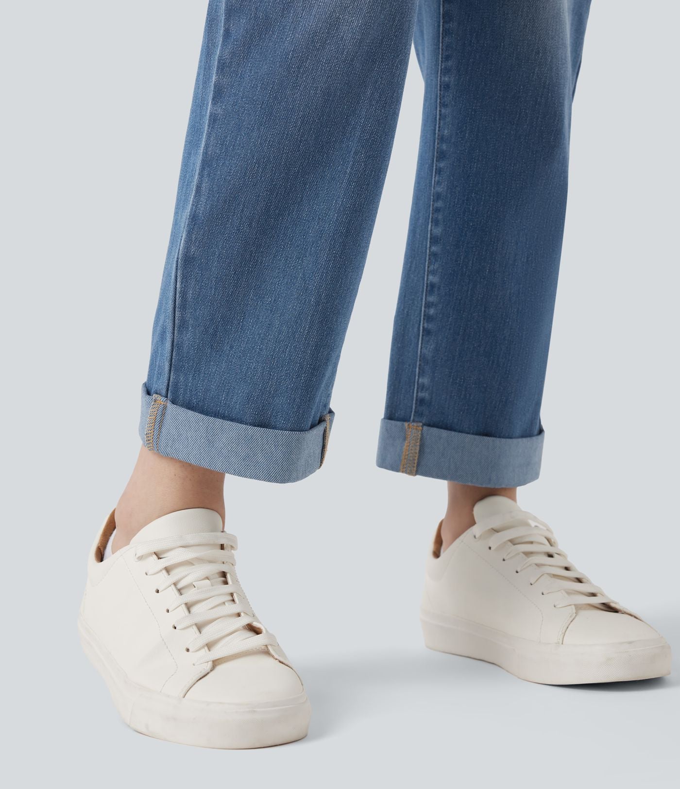 Jean décontracté Halara Flex™ ajusté taille haute ourlet retroussé avec poches