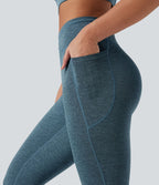Legging yoga Halara UltraSculpt™ chiné croisé séchage rapide taille haute avec poches