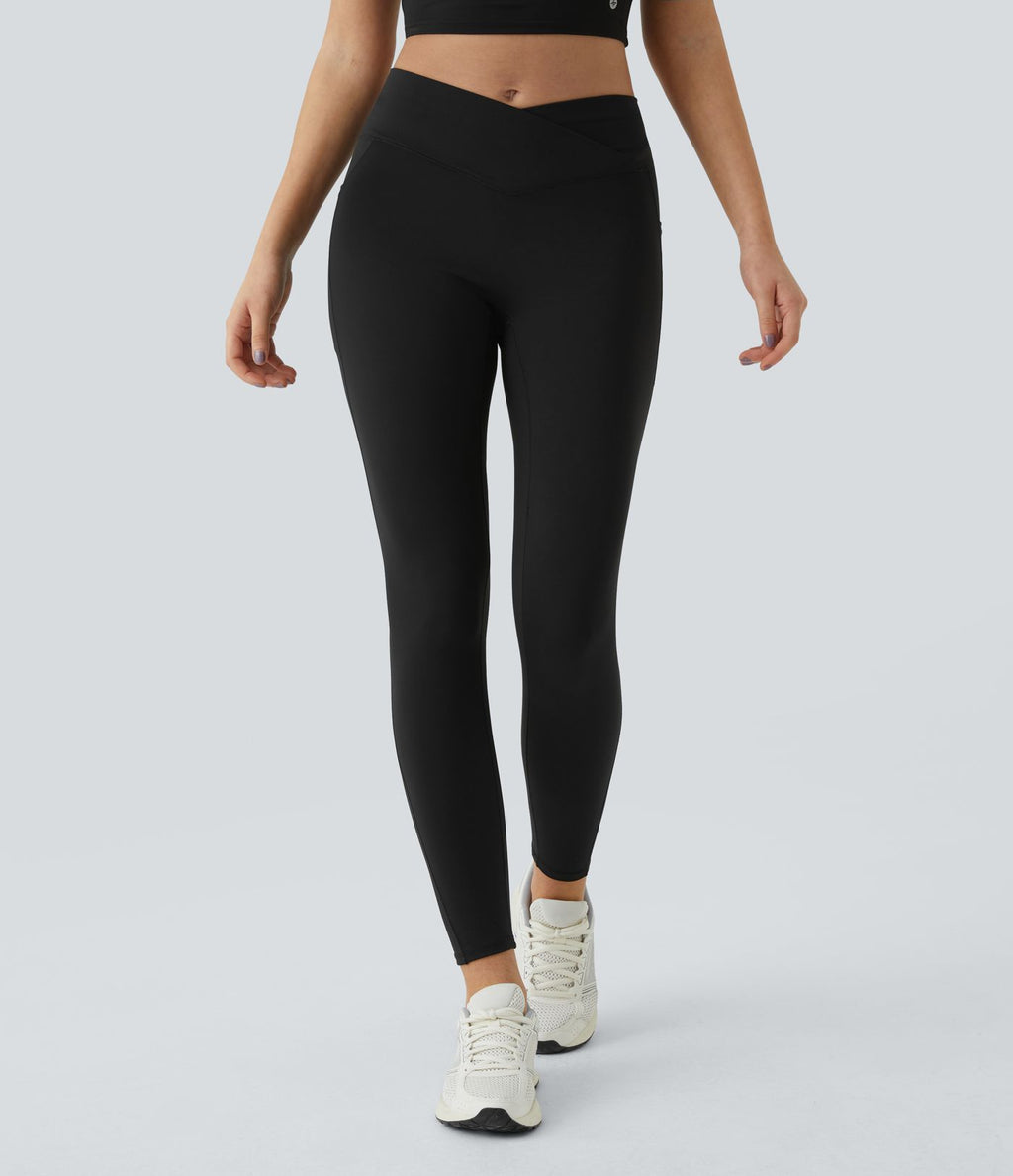Patitoff™ 2.0 Legging Yoga Résistant Poils d'Animaux Taille Haute Croisée Poches Latérales
