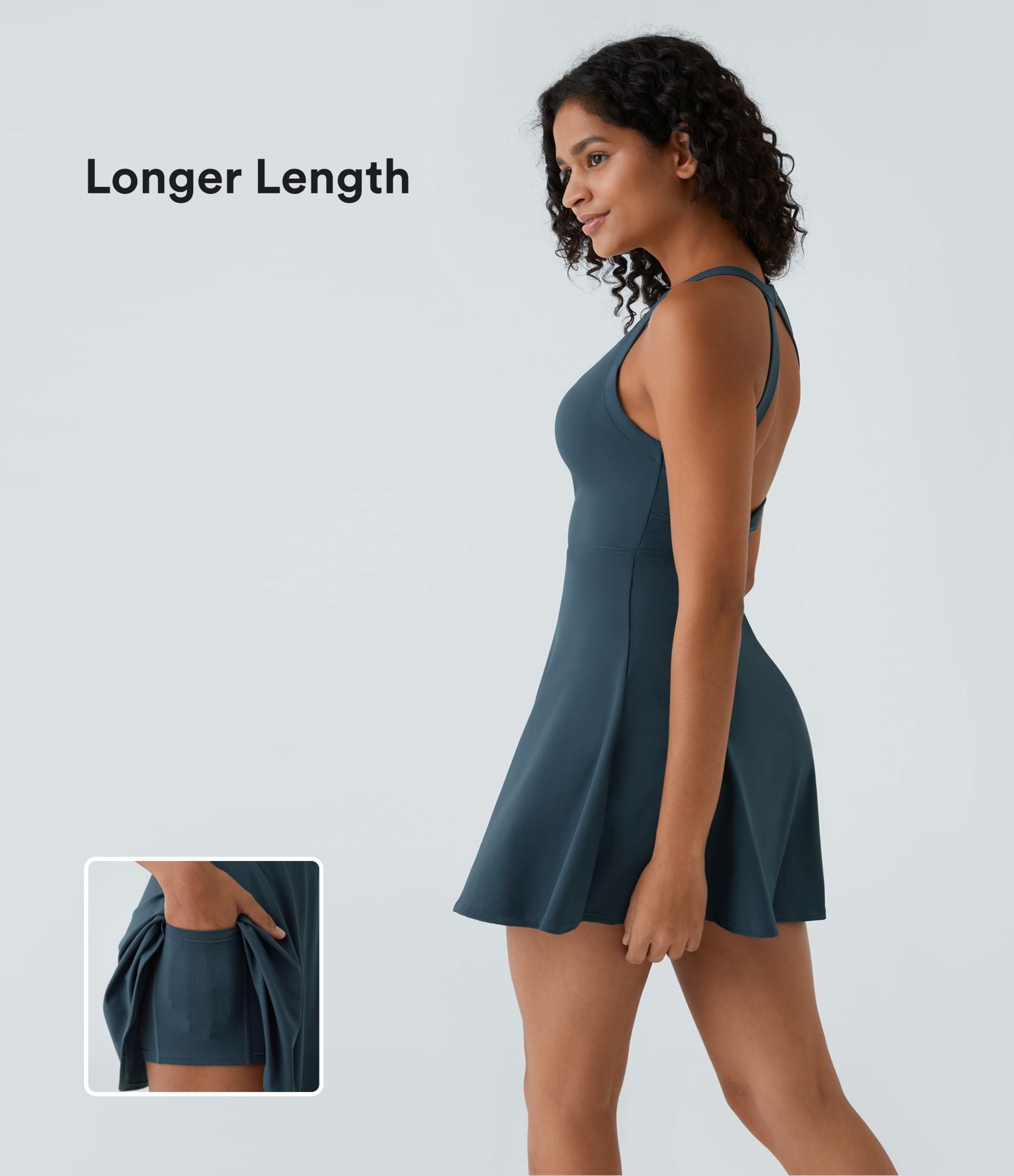 Robe de Danse Sport Mini à Volants Torsadés Dos Nu - Longueur Plus
