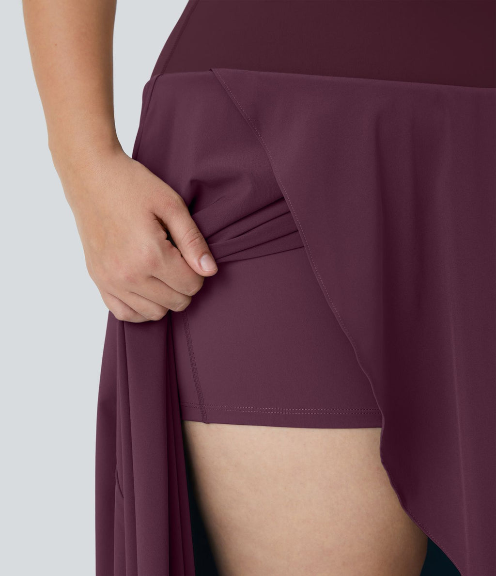 Breezeful™ Taille Haute à Volants 2 en1 Fluide Sèchement Rapide Quotidien Causal Grande Taille
