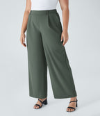 Pantalon de travail grande taille coupe droite taille haute Halara Flex™ DayStretch avec poches