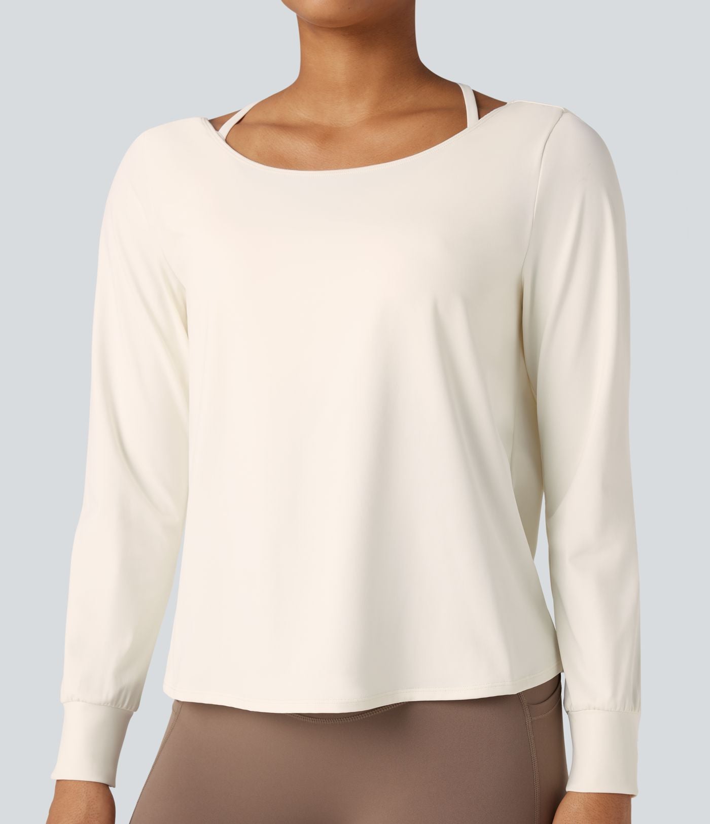 Top de sport yoga SoftlyZero™ Airy 2-en-1 découpe au dos toucher frais
