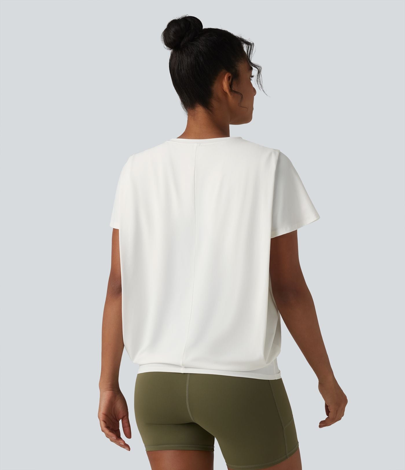 Haut de sport col rond manches courtes effet frais InstantCool avec fronces, protection solaire UPF50+