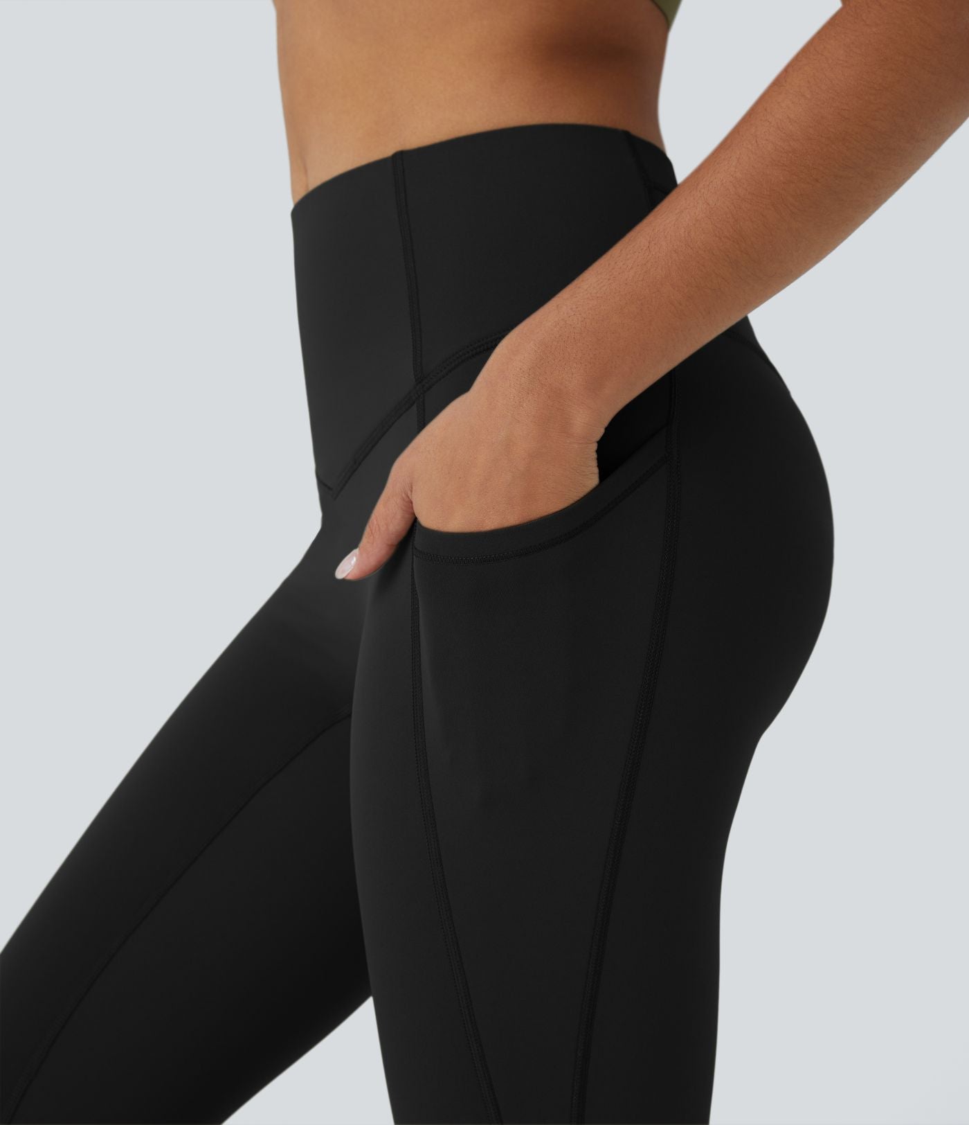 Legging 7/8 de yoga Softlyzero™ thermique taille haute avec poches latérales