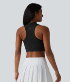 Brassière de sport yoga SoftlyZero™ Airy dos nageur col cheminée mesh contrastant coques non amovibles effet frais InstantCool, protection solaire UPF50+