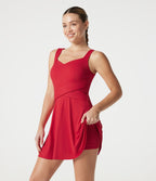 Robe de tennis courte SoftlyZero™ Airy avec brassière intégrée 2-en-1, douce et respirante, avec poches, bonnets DD à F - Édition Easy Peasy - Protection solaire UPF50+