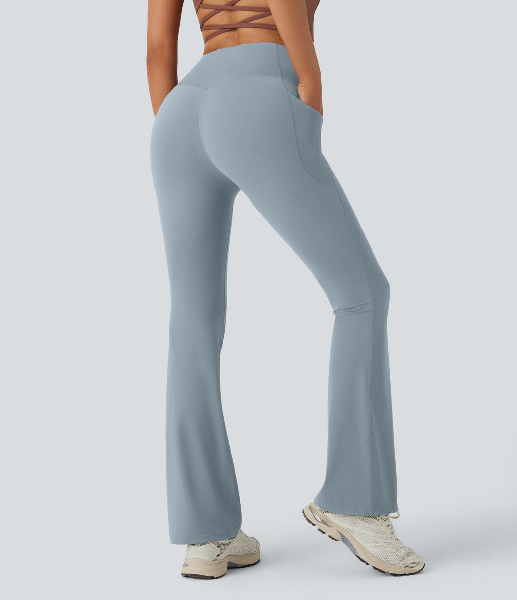 Pantalon de yoga à coupe bootcut gainant taille haute avec poches Halara UltraSculpt™