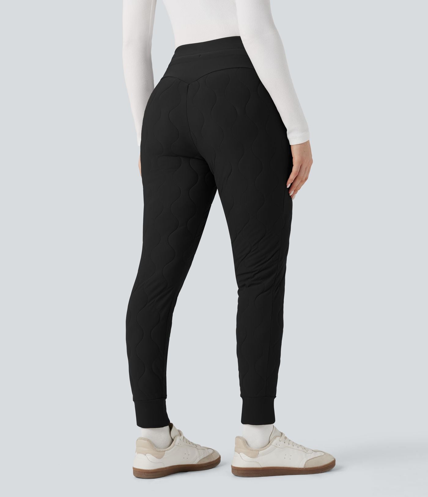 Jogging matelassé casual PuffFlex taille haute avec cordon de serrage et poches