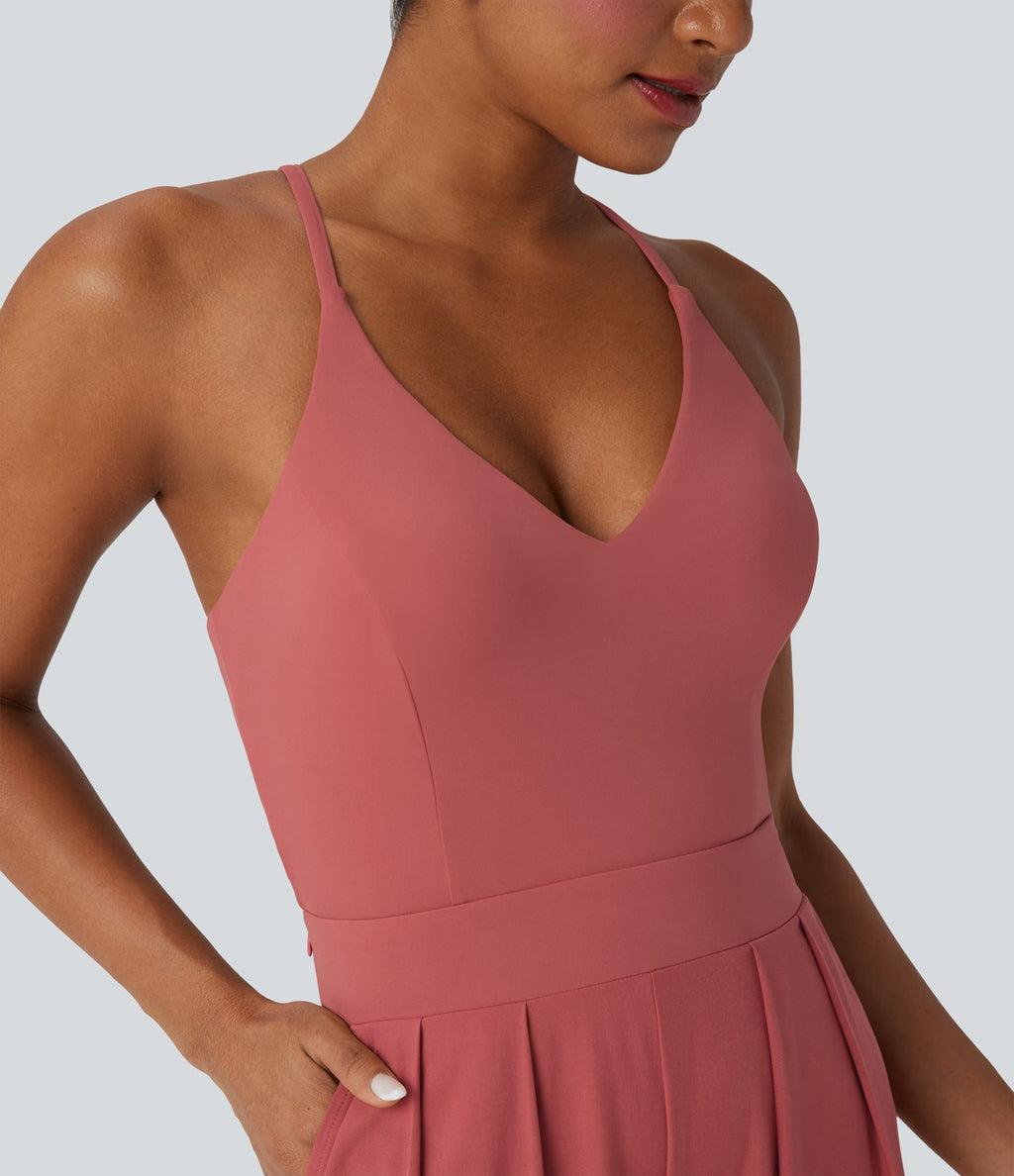 Combinaison à bretelles Breezeful™ dos nu, jambes larges, séchage rapide avec poches latérales - Édition Easy Peasy