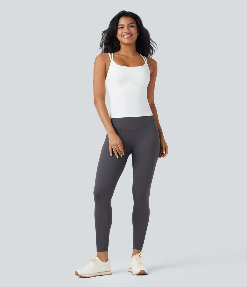 Débardeur yoga SoftlyZero™ Plush double bretelles dos croisé longueur étendue