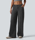 Halara Flex™ Jean large asymétrique taille basse à rayures avec poches