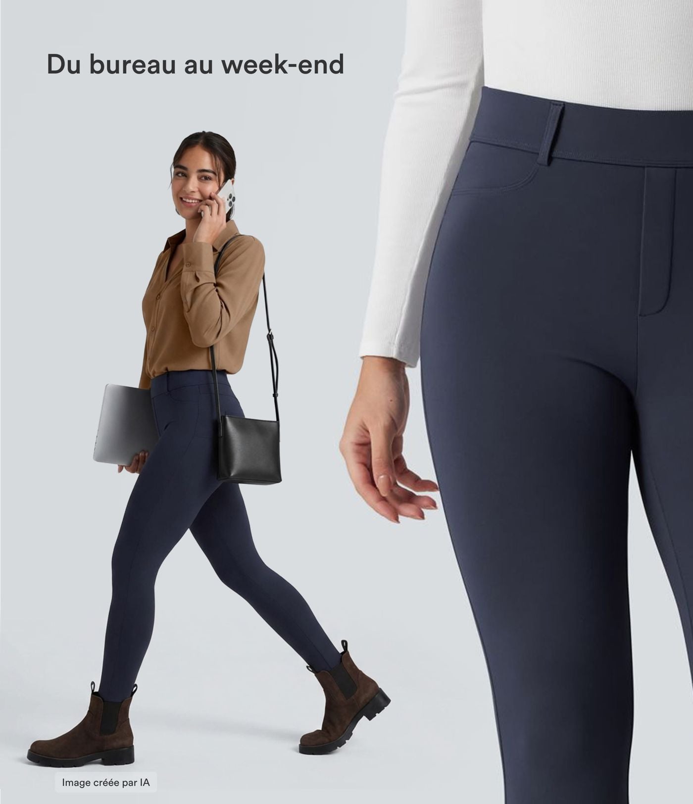 Legging thermique SoftlyZero™ Plush 7/8 taille haute avec poches
