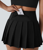 Jupe-short de danse mini Breezeful™ à taille haute, plissée, 2-en-1, avec poches latérales et arrière, ourlet asymétrique et séchage rapide