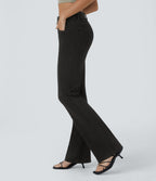 Halara Flex™ Jean Évasé Casual Taille Mi-haute Tricot Extensible Boutonnés Poches