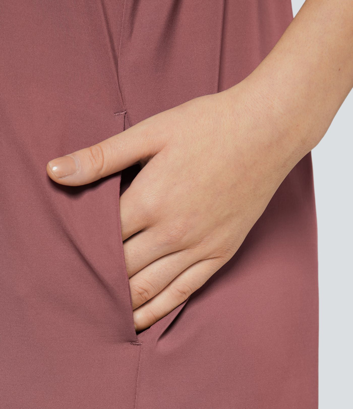 Combinaison Large Casual à Jambes Larges Solide avec Fines Bretelles Réglables Poches Latérales Plissées