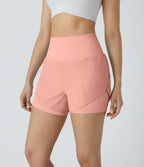 Breezeful™ Short 8,8cm Yoga Séchage Rapide 2 en 1 Taille Super Haute Ourlet Courbé Poches Latérales