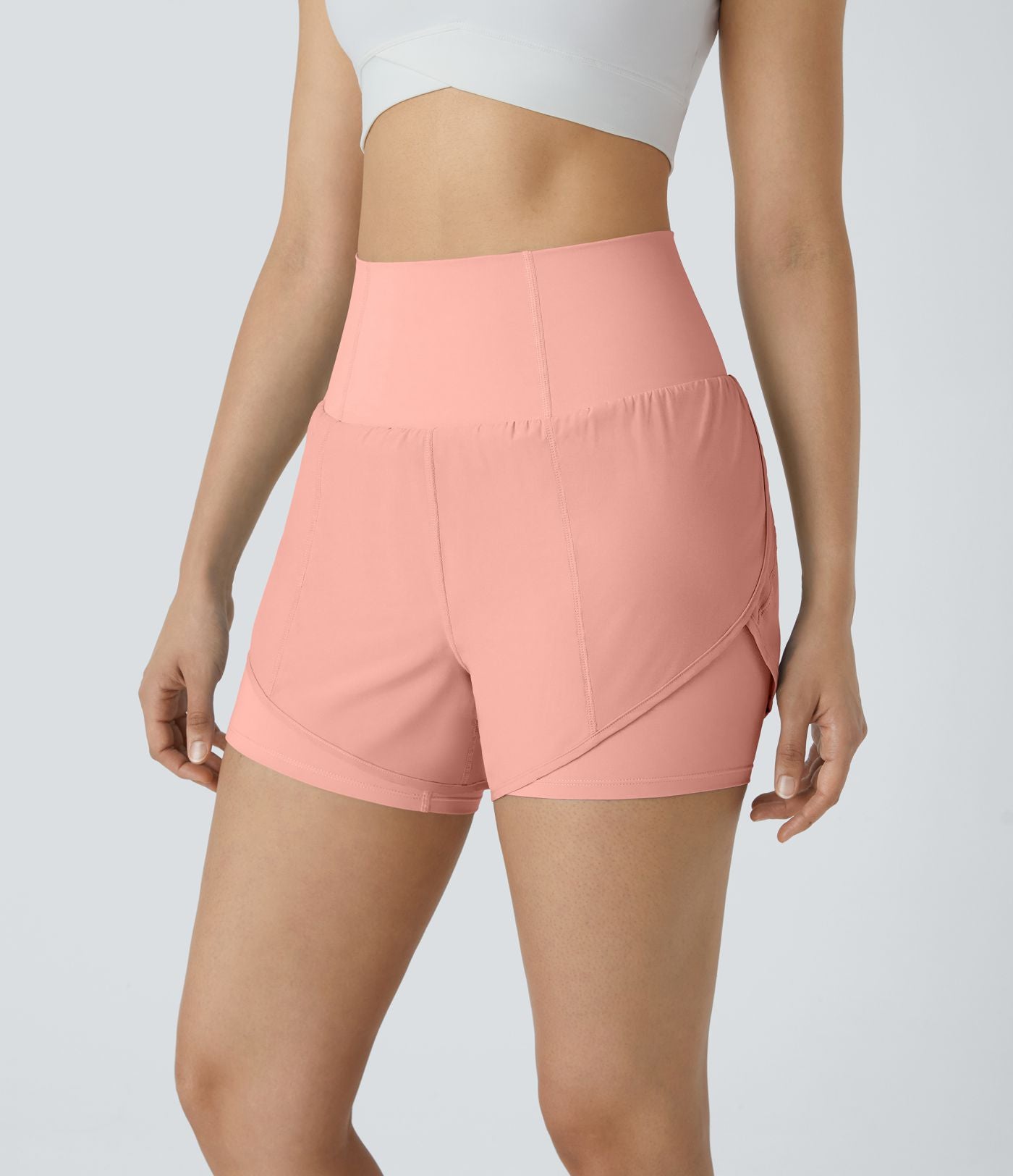 Breezeful™ Short 8,8cm Yoga Séchage Rapide 2 en 1 Taille Super Haute Ourlet Courbé Poches Latérales