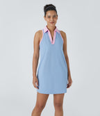 Robe de golf mini SoftlyZero™ Airy 2-en-1 à effet frais InstantCool color block avec poche pour tee de golf