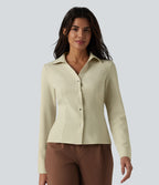 Chemise tailleur à col et manches longues avec braguette boutonnée