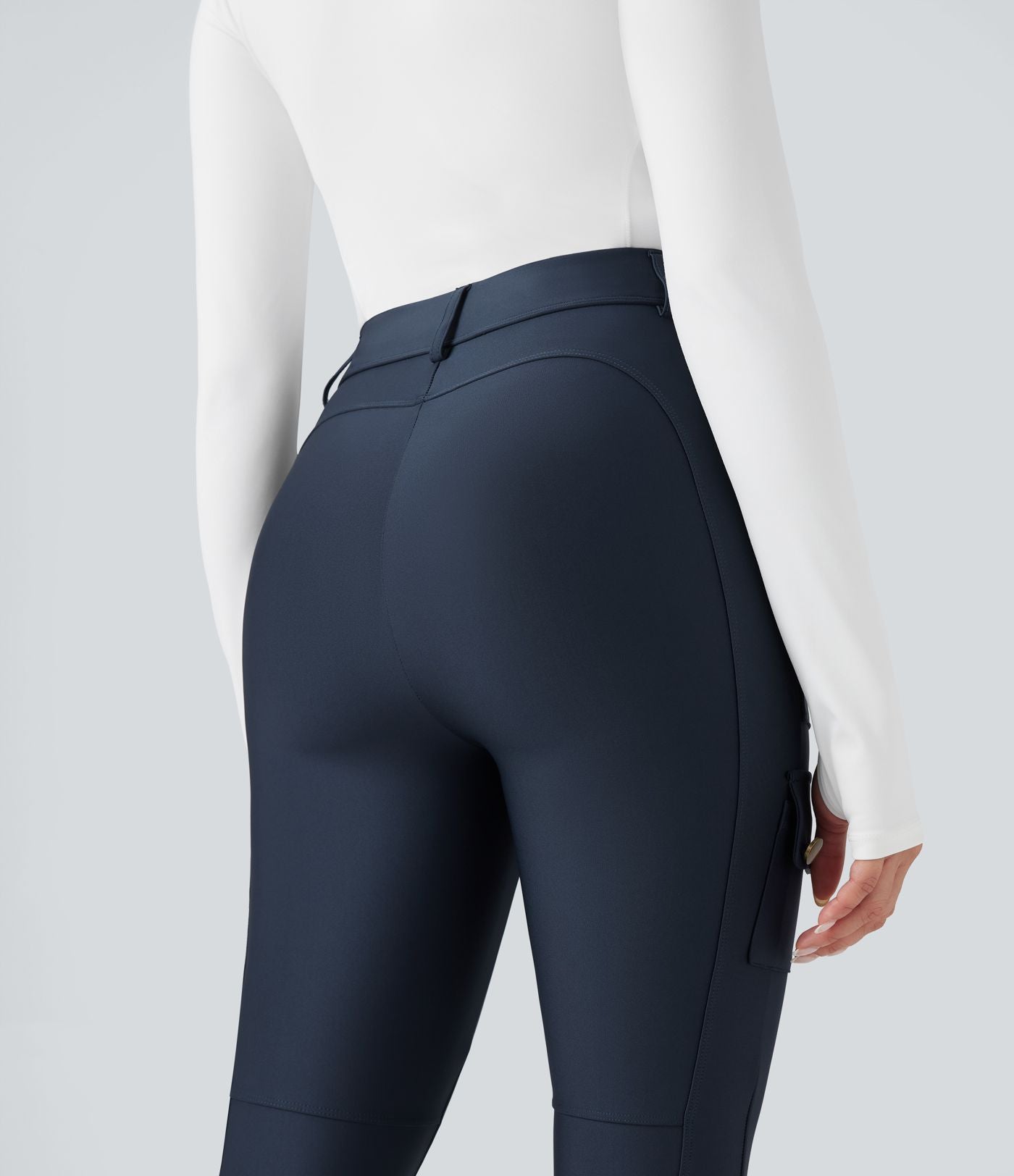 Legging 7/8 brillant taille haute avec poches
