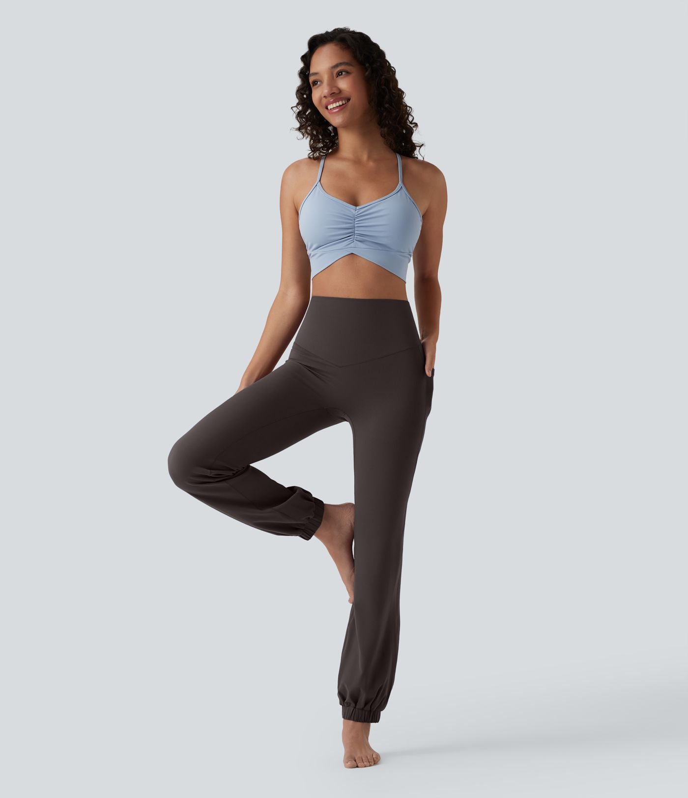 Jogging ballon danse SoftlyZero™ taille haute gainant avec poches