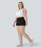 Short cycliste 6 cm de course gainant taille haute grande taille avec fronces et séchage rapide SoftlyZero™