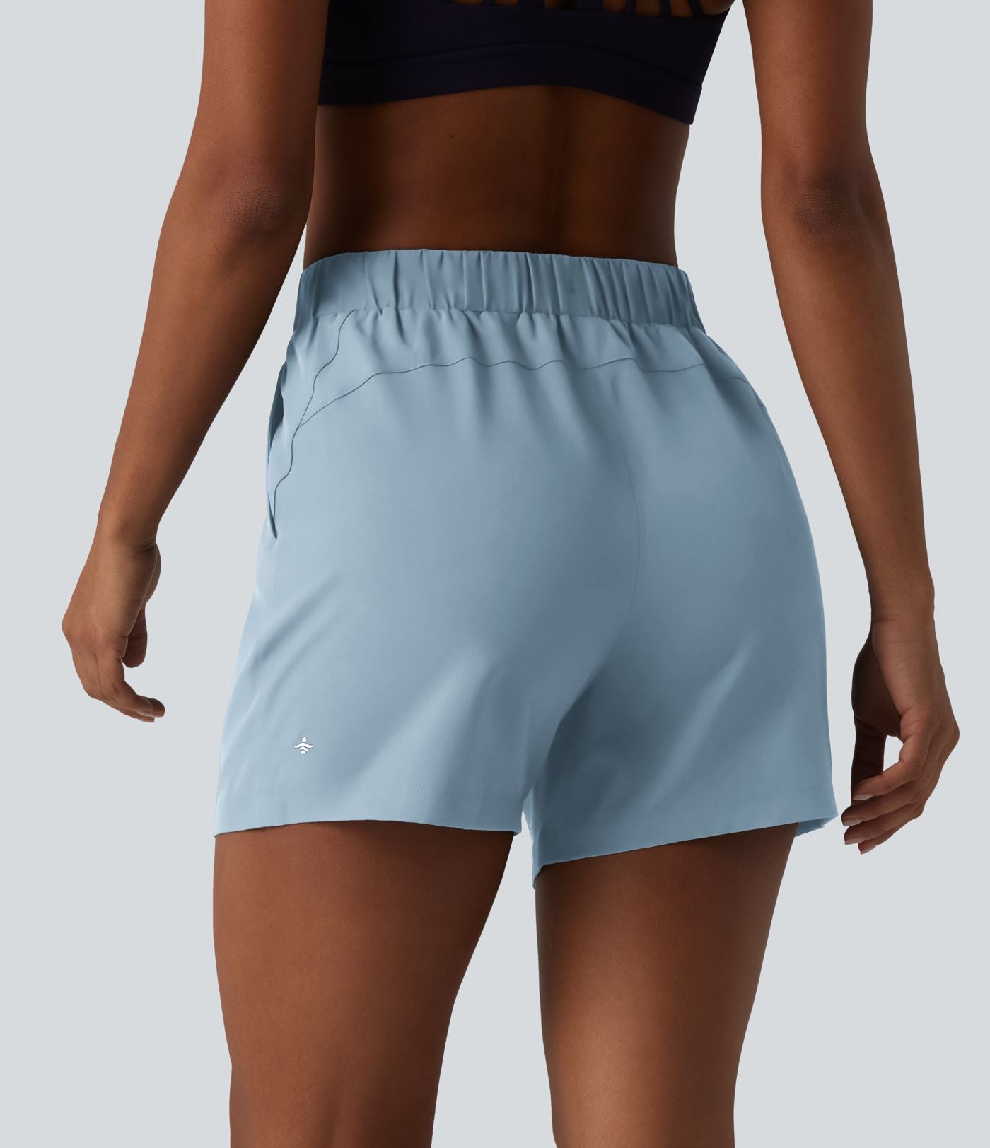 Short de yoga plissé taille haute élastique 12,5 cm avec cordon de serrage et poches