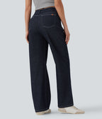 Jean taille haute Halara Flex™ jambes droites, effet sparkle avec poches