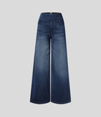 Halara Flex™ Jean Large Casual Taille Haute Poches Multiples Tricot Extensible Délavé