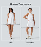 Robe de yoga courte 2-en-1 dos nu à nouer Softlyzero™ Airy Cool Touch avec poche latérale - UPF50+