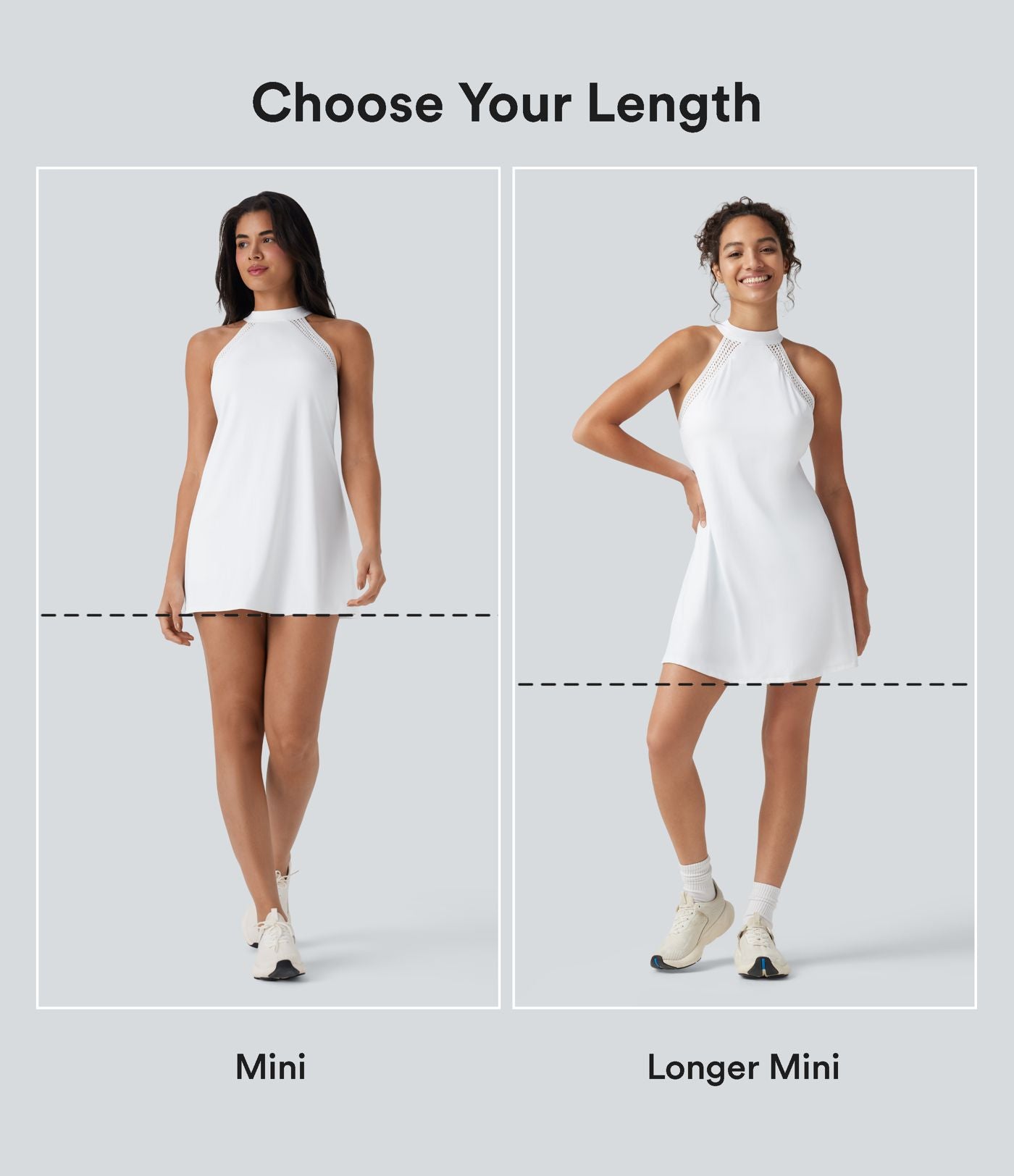 Robe de yoga courte 2-en-1 dos nu à nouer Softlyzero™ Airy Cool Touch avec poche latérale - UPF50+