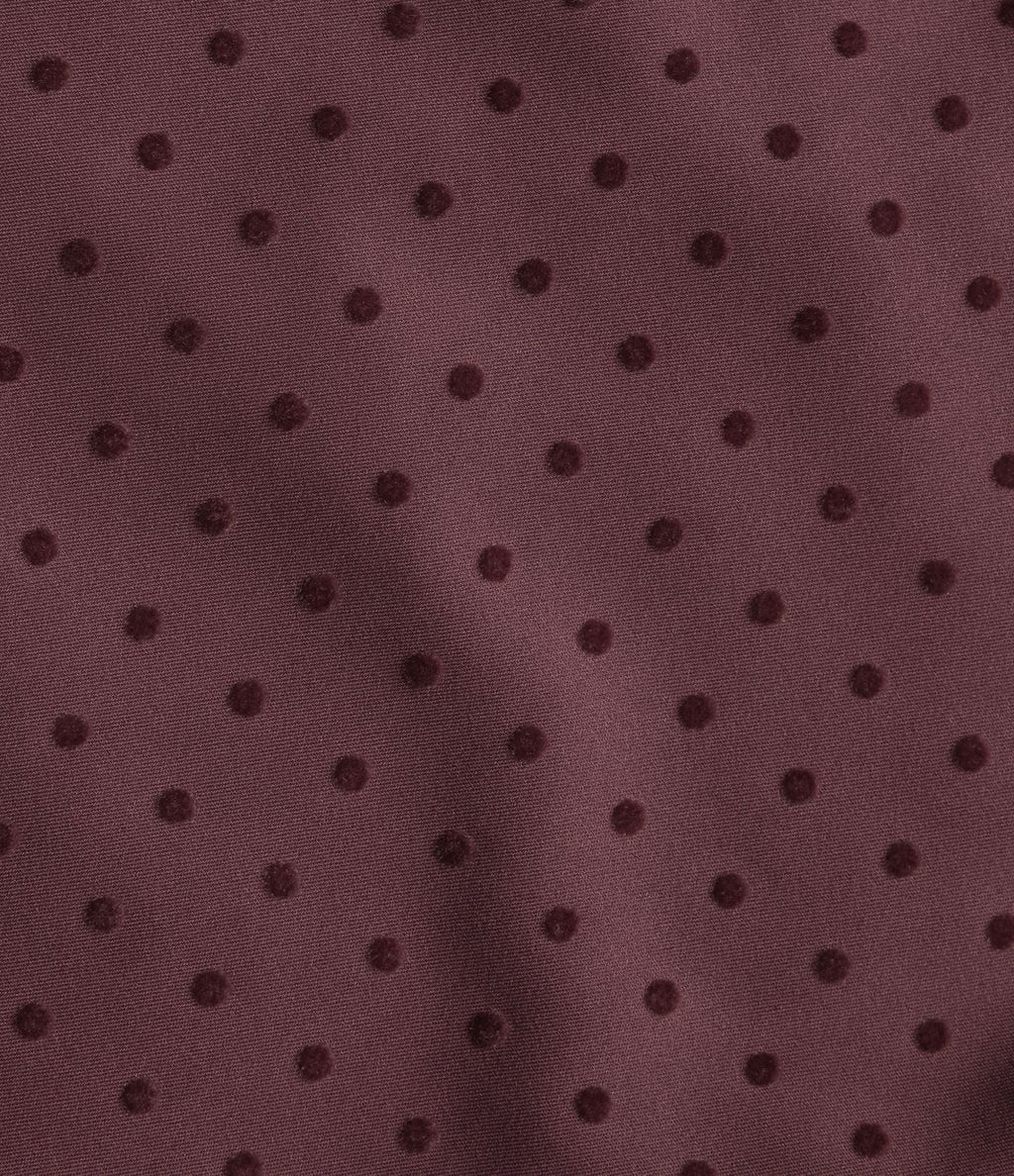 Jupe-short mini taille haute en velours à pois
