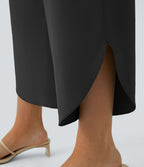Breezeful™ Pantalon Fluide Vacances Séchage Rapide Taille Haute Croisée Poches Latérales Plissées Fente