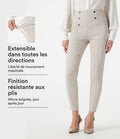 Pantalon Halara Flex™ taille haute esprit bureau à motif chevrons avec poches